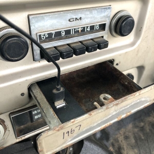67 Chevy truck USB port that is hidden in the ashtray