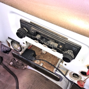 Hidden in the ashtray USB charging port for 68-70 Chevy Truck